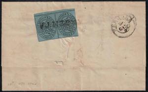 1852 - 1/2 bajocco grigio azzurro, n° 1a, ... 