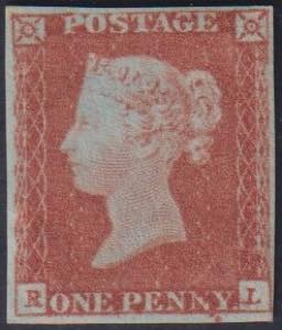 1841 - 1 penny bruno arancio, n° 3c, carta ... 