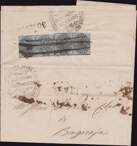 1852 - 1/2 baj. grigio azzurro, n° 1a, 2 ... 