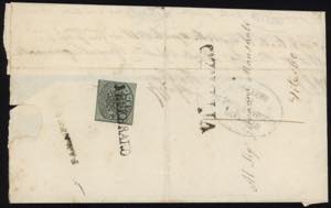 1853 - 1 baj, n° 2, ottimo, su lettera con ... 
