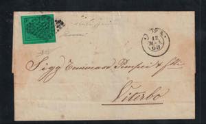 1867 - 2 cent. verde giallo, n° 13a, ... 