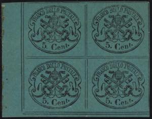1867 - 5 centesimi azzurro verdastro, n° ... 