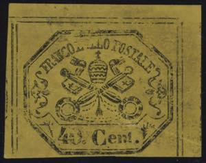 1867 - 40 cent. giallo, n° 19, eccellente, ... 