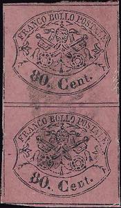 1867 - 80 cent. rosa lillaceo vivo, n° ... 