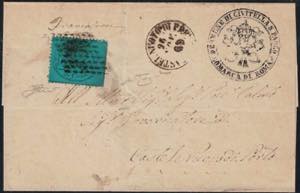 1868 - 5 cent. azzurro verdastro, n° 25b, ... 