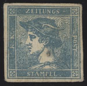 1851 - Mercurio azzurro grigio carta a coste ... 
