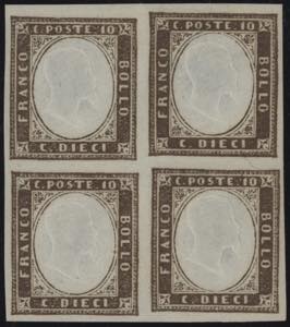 1859 - 10 cent. bruno grigiastro (I), n° ... 