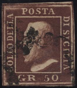 1859 - 50 grana lacca bruno violaceo, n° ... 