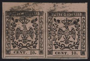 1852 - 10 cent. rosa, n° 9, splendida ... 