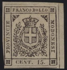 1859 - 15 cent. bruno nerastro, n° 13b, ... 