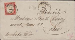 1862 - 40 cent. rosso carminio, n° 3, ... 