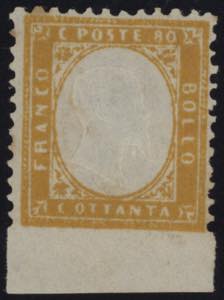 1862 - 80 cent. arancio, n° 4k, ottimo, non ... 