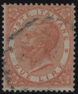 1863 - 2 Lire scarlatto, n° T22, ottimo, ... 