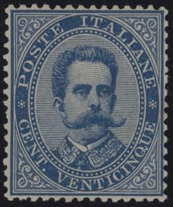1879 - Umberto 25 cent. azzurro, n° 40, ... 