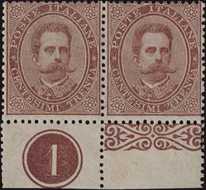 1879 - Umberto 30 cent. bruno, n° 41, in ... 