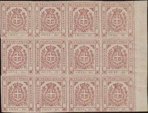 1859 - 40 cent. rosa carminio, n° 17, ... 