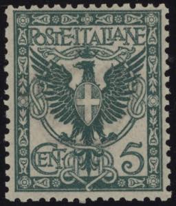 1901 - Floreale 5 centesimi verde, n° 70, ... 