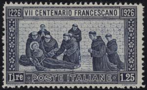 1926 - San Francesco 1,25 Lire dentellato ... 