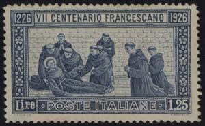 1926 - San Francesco 1,25 Lire dentellato ... 