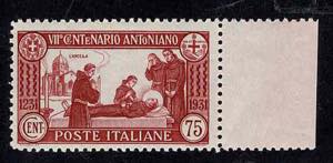 1931 - S. Antonio 75 c. dent. raro, n° 299, ... 