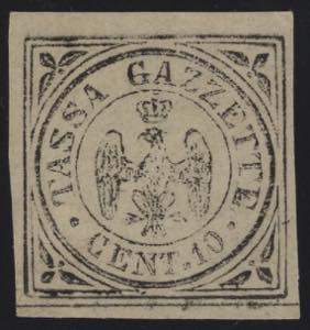 1859 - Aquilotto, SxG n° 5a stampa smossa, ... 