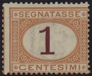 1870 - 1 cent. cifra in violetto scuro, Sx ... 