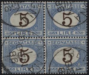 1886 - 5 Lire cifra bruna, Sx n° 13, in ... 