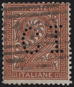 1878 - 2 cent. perforato C I, francalettere ... 
