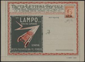 1921 - 20 cent. sovrastampa del I tipo, BLP ... 