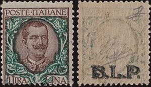 1922 - 1 Lira con sovrastampa del II tipo al ... 
