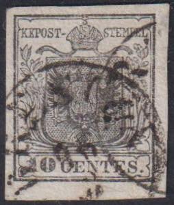1850 - 10 cent. grigio nero, n° 2c, ottimo. ... 
