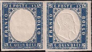 1863 - 15 cent.  azzurro, n° 11n, ... 