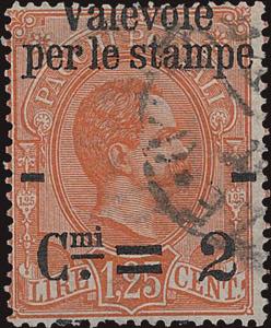 1890 - Valevole per Stampe 2 C.mi su 1,25 ... 