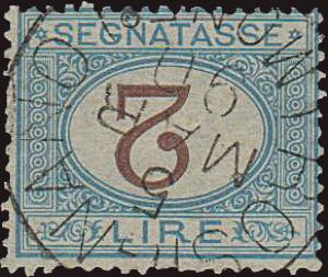 1870 - 2 Lire cifra bruna, Sx n° 12b, ... 