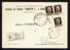 1944 - GNR 30 cent. Brescia, n° 475/I, tre ... 