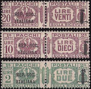 1944 - Sovrastampa RSI e Fascetto, PP n° ... 
