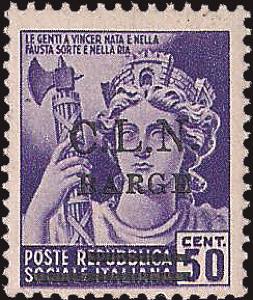 1945 - BARGE - 50 cent. sovrastampato, n° ... 