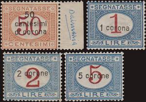 1922 - Sovrastampa corone, Sx n° 1/4, ... 