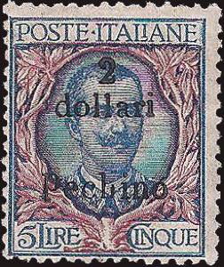 1920 - 2 dollari su 5 Lire Floreale, ... 