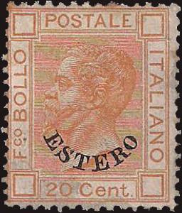 1878 - 20 cent. arancio sovrastampato ... 