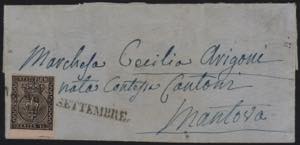 1852 - 15 centesimi rosa, n° 3, lusso, ... 