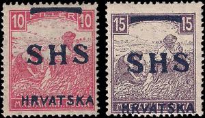 1918 - Stato SHS, Mietitori, n° 80/81, ... 