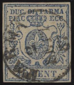 1852 - 40 cent. azzurro, n° 11, ottimo, ... 