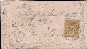 1879 - 25 cent., n° 93, ottimo, su lettera ... 
