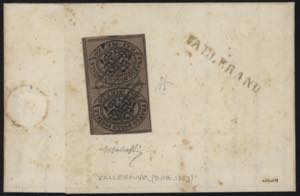 1852 - ½ baj grigio lilla, n° 1c, ... 