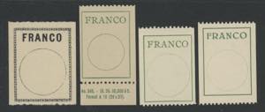 1911 - FRANCO, Fr n° 8 + 9 + 9A + 9B (Zu ... 