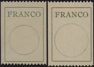1925 - “FRANCO”, Franchigia n° 9 + 9B, ... 