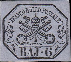 1852 - 6 b. lilla grigio, n° 7A, buon ... 