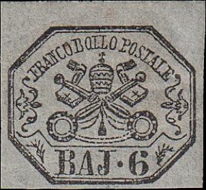 1852 - 6 b. grigio azzurrastro, n° 7b, ... 