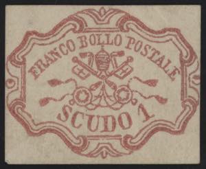1852 - 1 Scudo rosa, n° 11, buon esemplare ... 